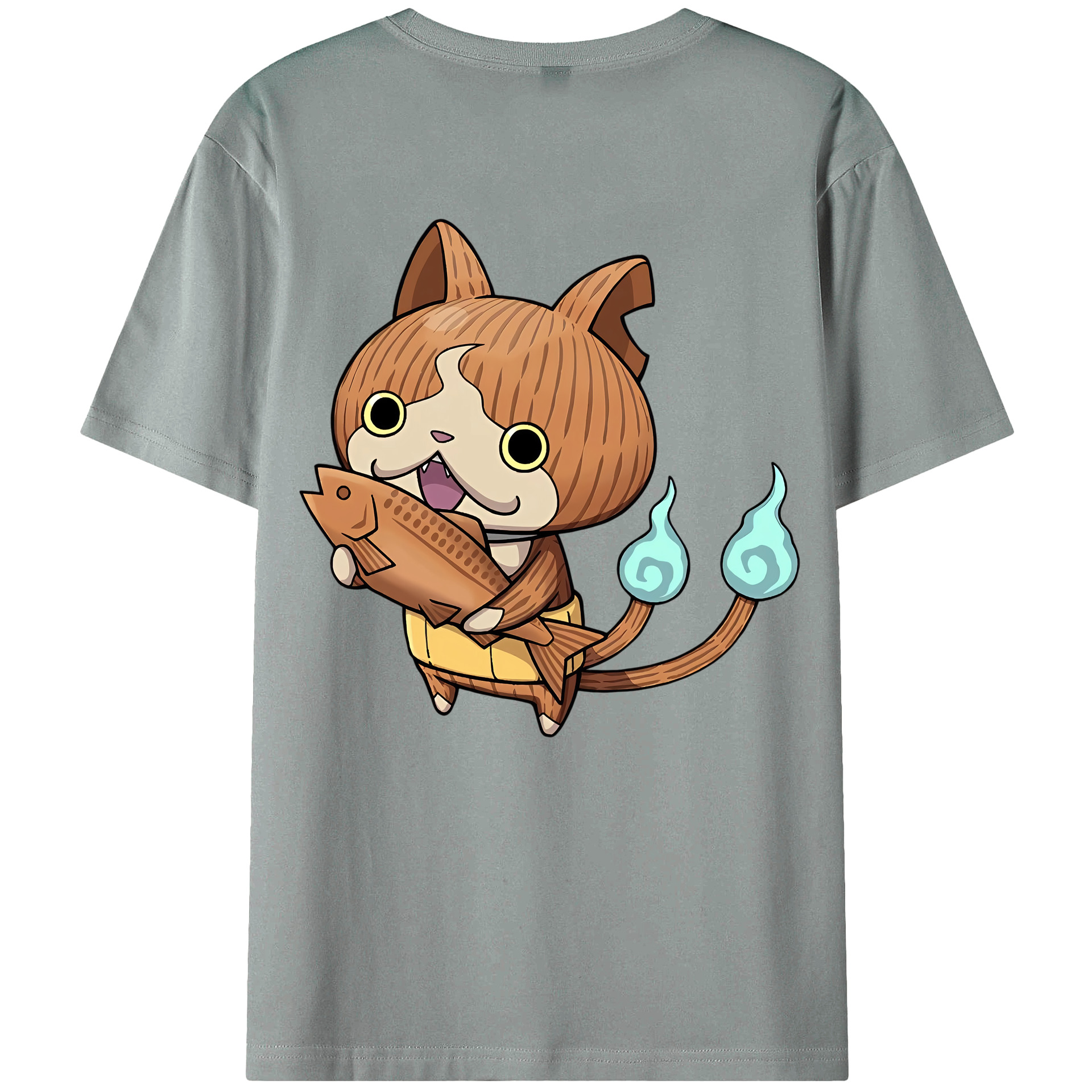 （画像用） 妖怪ウォッチ Yo-kai Watch 綿100％ メンズ半袖Tシャツ（バックプリント） 通気性